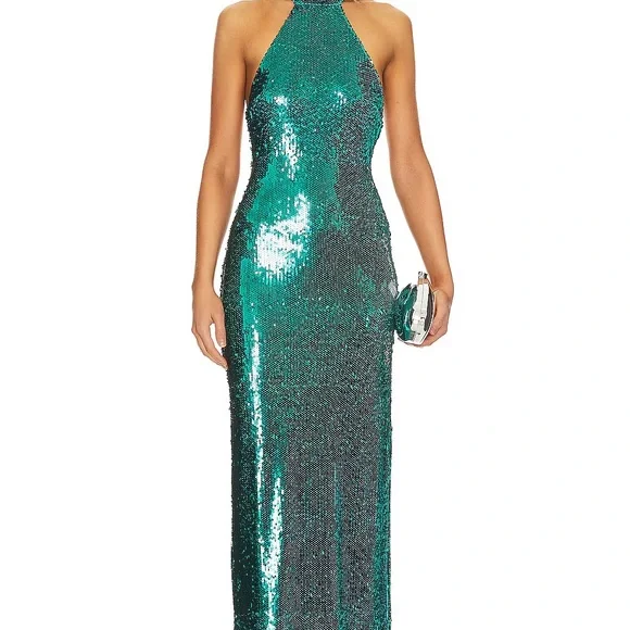 green emerald velvet dress Retrofete Astrid Dress main image 0